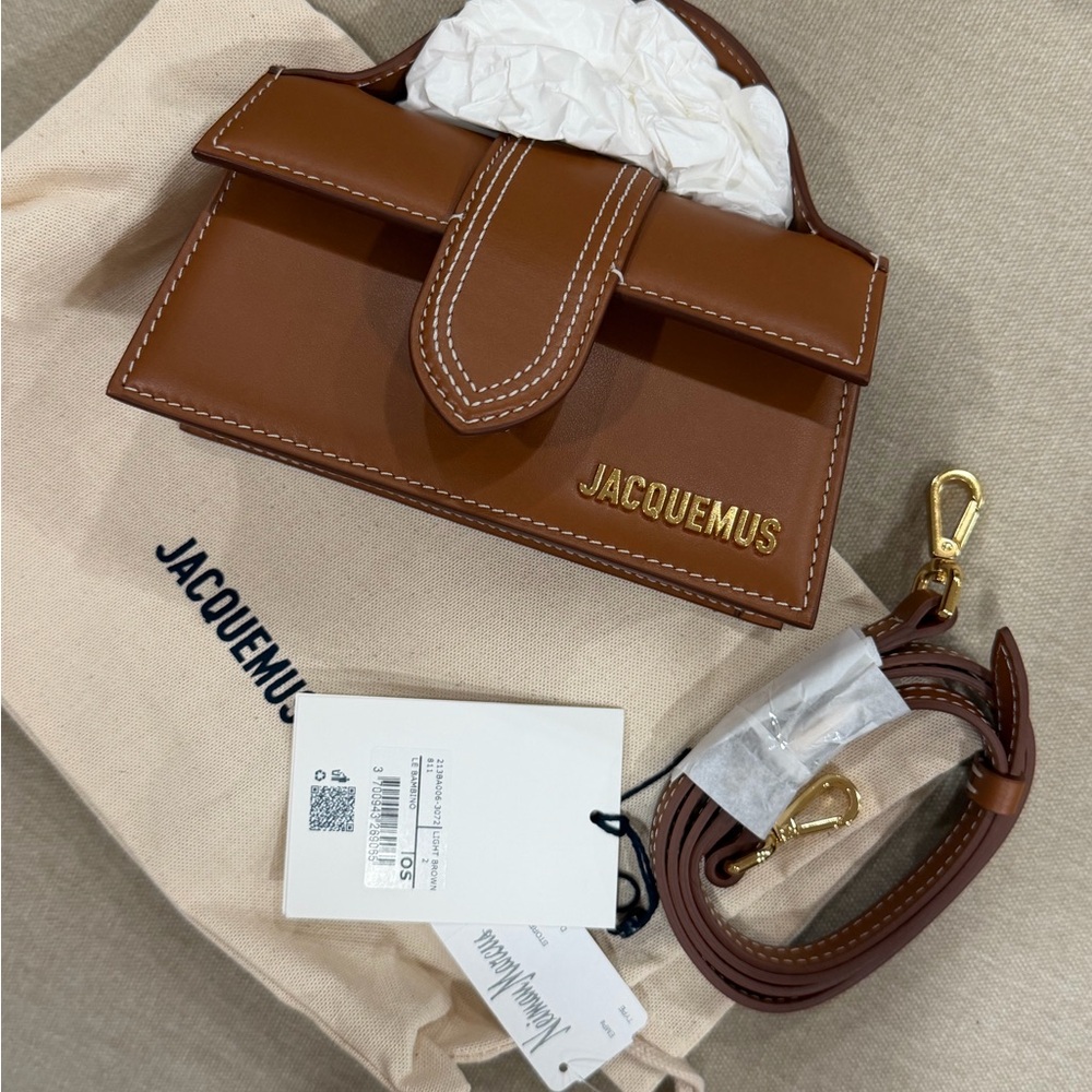 Jacquemus Tan Mini Bag with Gold Accents